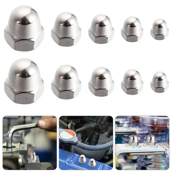 

50pcs Stainless Steel Cap Nut High Quality Convenient Sturdy Acorn Nut Lock Nut Hex Cap Nut for Repair