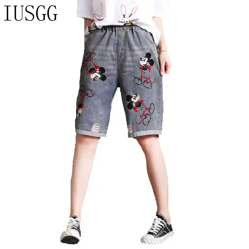 women's half length jeans