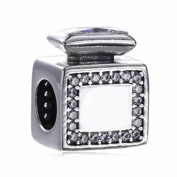 

Authentic 925 Sterling Silver Bead Charm Cute Signature Scent With Crystal Beads Fit Pandora Bracelet Bangle Jewelry