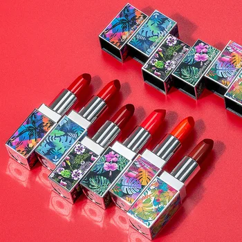 

New style Tropical rain forest 6-color cosmetics Lipstick labiales matte larga duracion Water-Resistant Moisturizer makeup