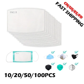 

10/100 pcs PM2.5 Anti Dust Disposable Mouth Cover Pads Replacement Filter Activated Carbon Pad for Adults Mouth Face Mask Masks