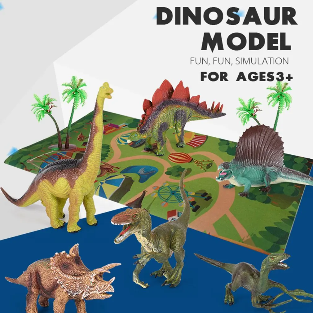 

Simulation Tyrannosaurus Model Set With Mat Dinosaur World Scene Game Carpet Children Funny Gift For Boys