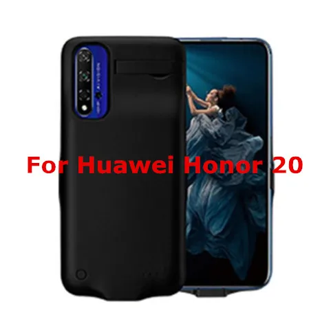 6000 мАч аккумулятор чехол для huawei Honor 20 Pro power Bank чехол расширенное зарядное устройство для аккумулятора чехол для huawei Honor 20 power Case - Color: Black for Honor 20