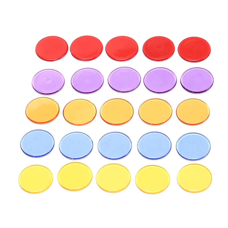 Poker Chips 50Pcs 1.5cm Plastic Poker Chips Casino Bingo Markers for Fun Family Club Carnival Bingo Game Supplies
