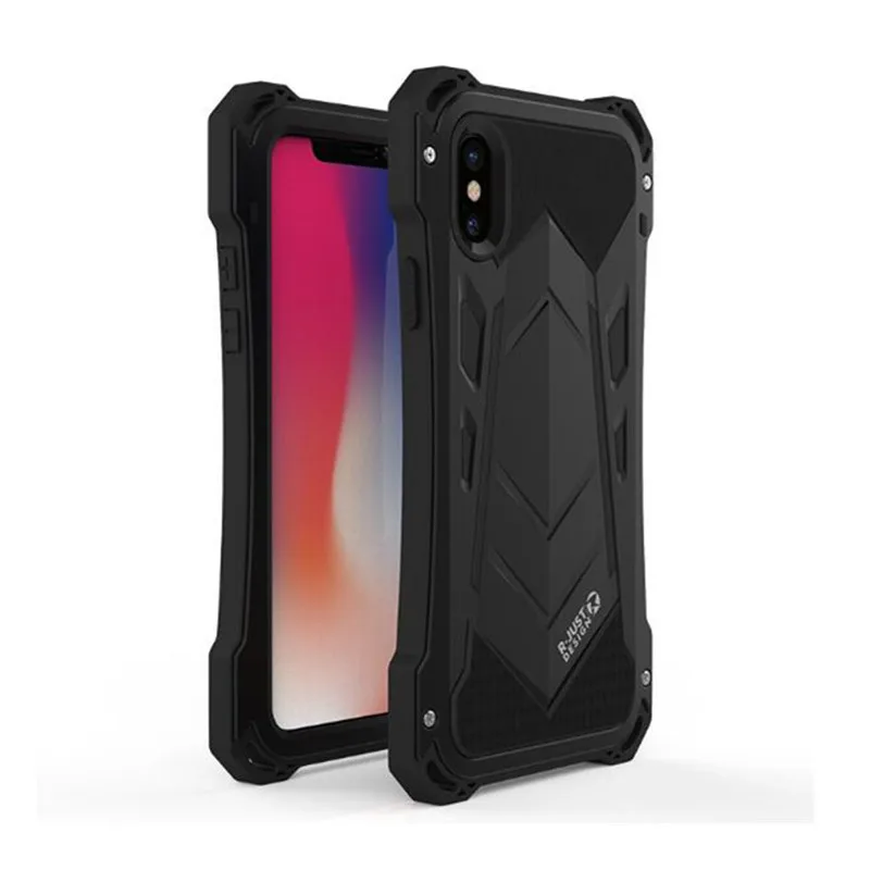 Black Металлический телефонный набор R-just R19-это Iphone Xs Max Xr из силикона алюминия, а роскошный стальной трубчатый набор-Iphone 10ix - Цвет: Black