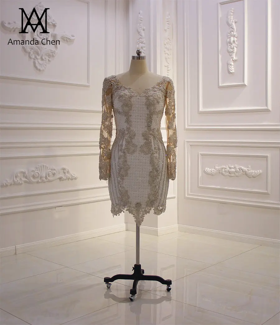 Robe de mariee sirene с длинным рукавом со стразами Роскошные Русалка 2 в 1 свадебное платье
