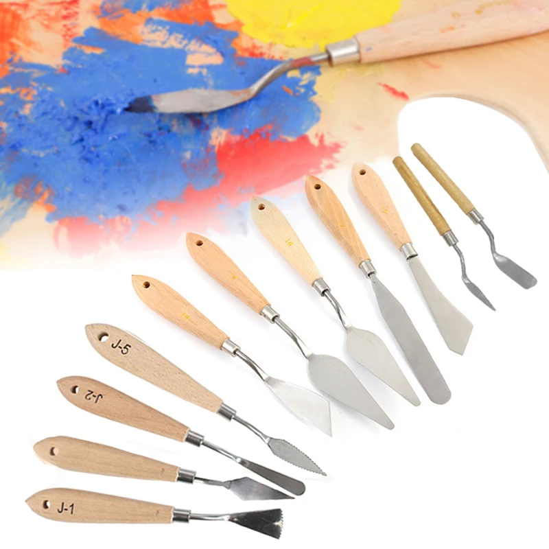 11Pcs Palette Texture Scraper Tool Paint Art Oil Mix Scrape Draw Spatula artist Painter Drawer Pigment watercolor Student