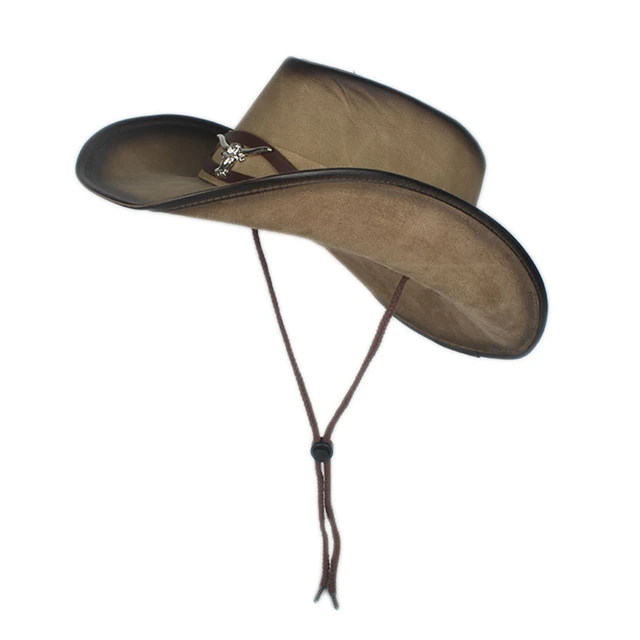  Sombrero de vaquero occidental blanco para mujer para hombre y  mujer, sombrero de vaquero rizado con sombrero de jinete de cuero, 4 :  Ropa, Zapatos y Joyería