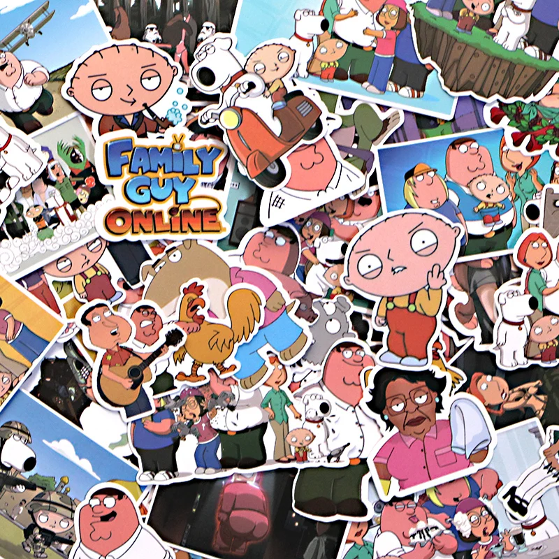 CA64 55PCS/set Family Guy TV Show DIY Skateboard Graffiti Laptop Badge Motorcycle Luggage Bags Accessories