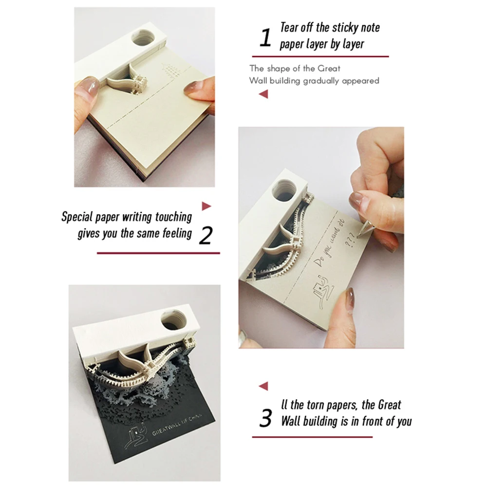 

Hot Home Office Decor DIY Note Paper Art Building Block 3D Stick Notes Convenience Stickers Papers Card Craft Creative Post Note