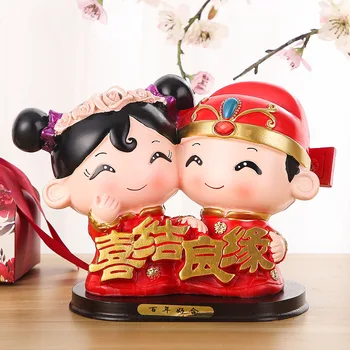 

Multi-Function Home Living Room Bedroom Cabinet Desktop Decor Wedding Gifts Chinese Style Resin Craft Wedding Doll OrnamentLA377