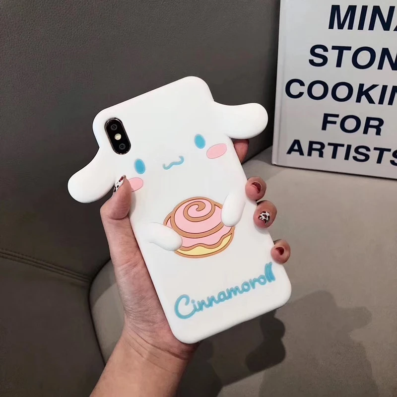 Роскошный 3D японский милый мультфильм Мелодия Cinnamoroll силиконовый чехол для телефона для iphone 6 6s 7 8 plus X XR XS MAX girl coque