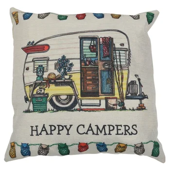 

Hot New Fashion Happy Campers Cushion Cover Throw Pillow Case Home Decor High Quality #6