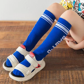 

3-8Y Kids socks girls Baby Girl Cute Socks Striped Letter Print Cotton Long Socks Infant Children Soft Crib Leg Warmers 6Colors