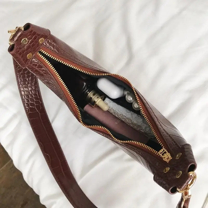  Stone Pattern Retro PU Leather Crossbody Bags for Women 2019 Small Shoulder Messenger Bag Lady Phon - 4000231995836