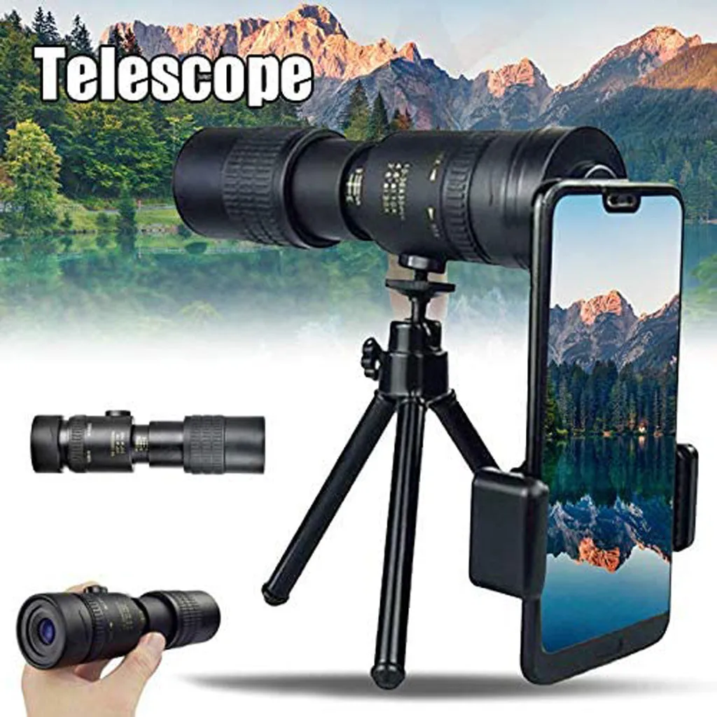 4K 10-300X40mm Telephoto Zoom Monocular Telescope Portable Night Vision Hunting 