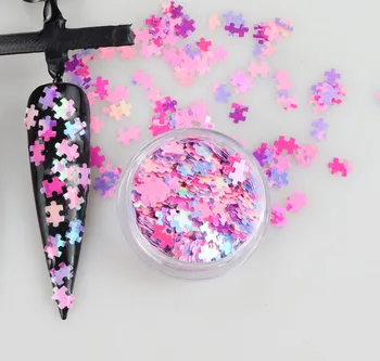 

Normal delivery Chameleon Maple Leaves Butterfly Puzzle Pattern Nail Art Decorations Sequins Paillette Tip Nail Glitter Flakes
