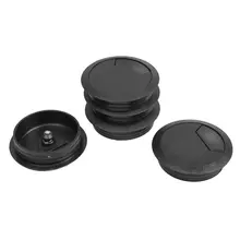5 шт черный 70 мм диаметр круглые пластиковые кабельные отверстия крышки для компьютерного стола