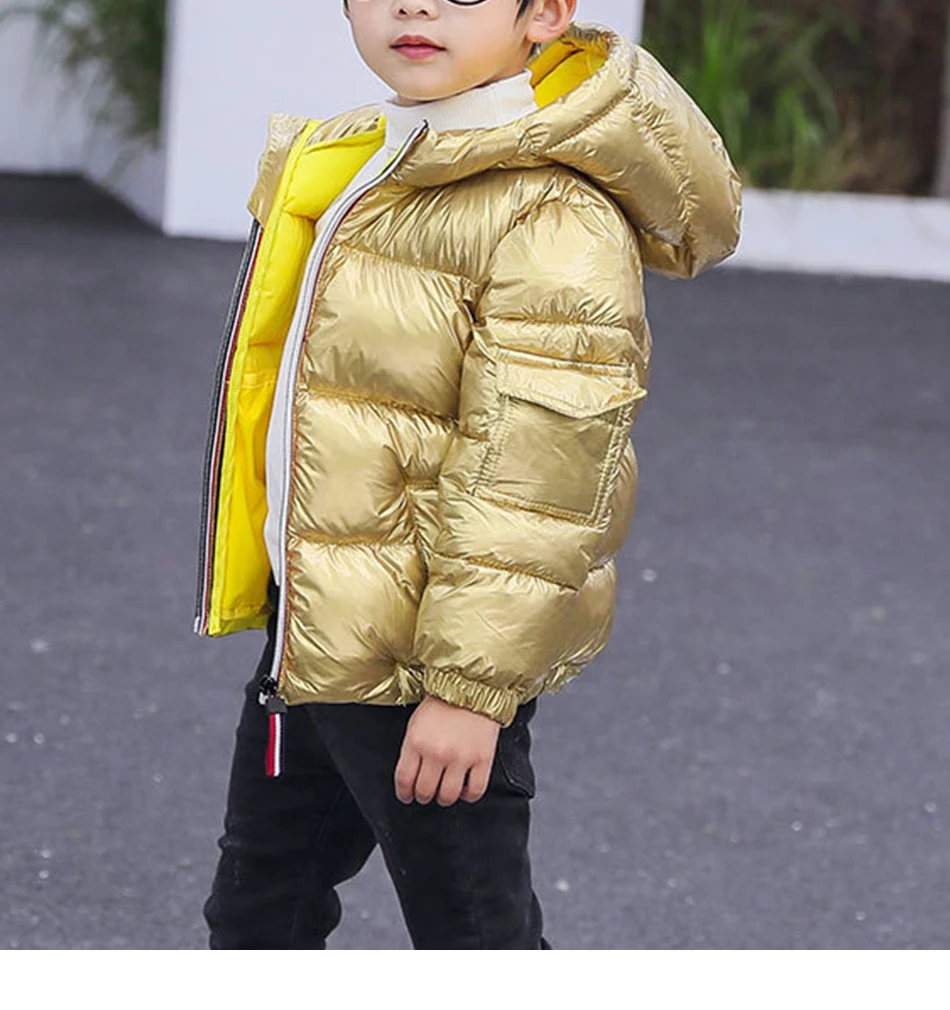 Одежда для маленьких мальчиков; теплые зимние комбинезоны для девочек; водонепроницаемый Зимний комбинезон; однотонное детское пуховое хлопковое пальто; куртки с капюшоном