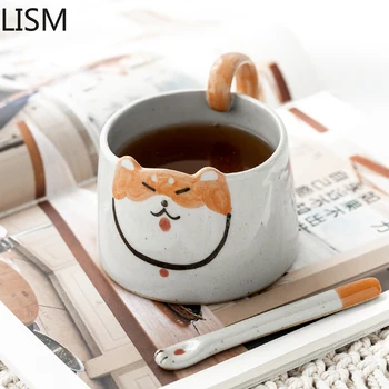

Creative Ceramic Coffee Mug Cute Designer Dog Handmade Cups Funny Coffee Mugs Personalized Couple Enamel Mug Travel Custom Logo