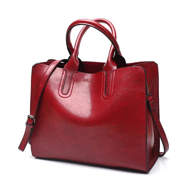 ACELURE, женская сумка через плечо, Женская Повседневная сумка для ежедневных покупок, Универсальная высококачественная женская сумка, кожаные сумки для женщин - Цвет: burgundy