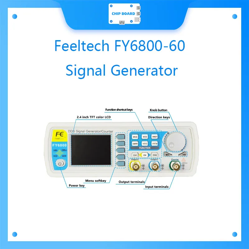 Feeltech FY6800 60 генератор сигналов прямой цифровой синтез частоты|Демонстрационные