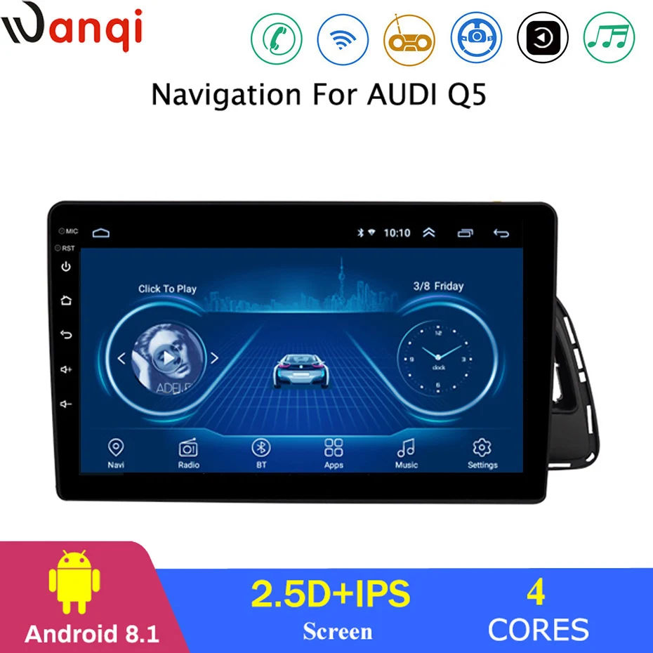 

Android car DVD gps multimedia player For Audi Q5 2010-2018 car DVD Navigation Radio Video Audio Player