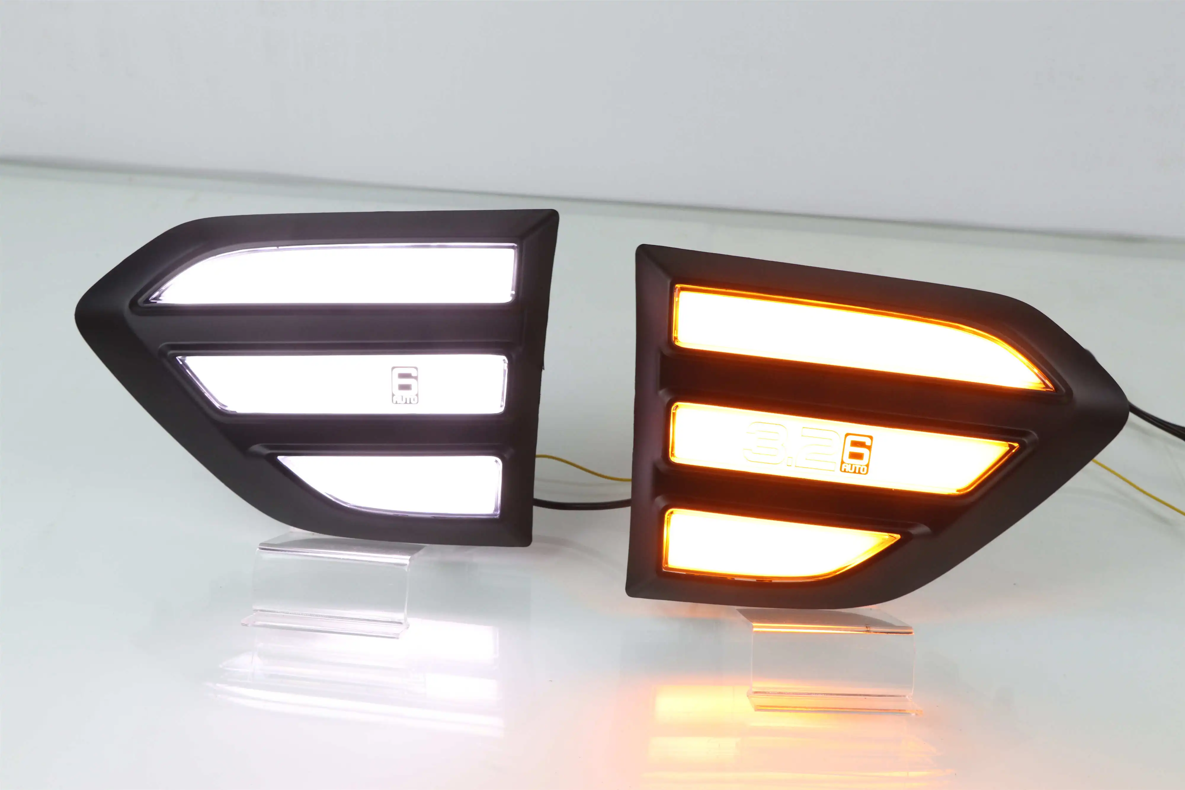 Qirun led drl дневные ходовые огни для ford ranger с движущимися желтыми поворотниками