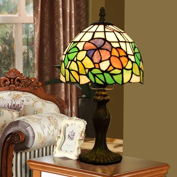 

American style rural Tiffany table lamp's stained glass living room dining room bedroom bedside small table lamp 20cm8 inch