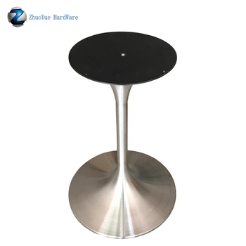

304stainless steel brushed tulip dining table base trumpet metal table leg for eero saarinen table top