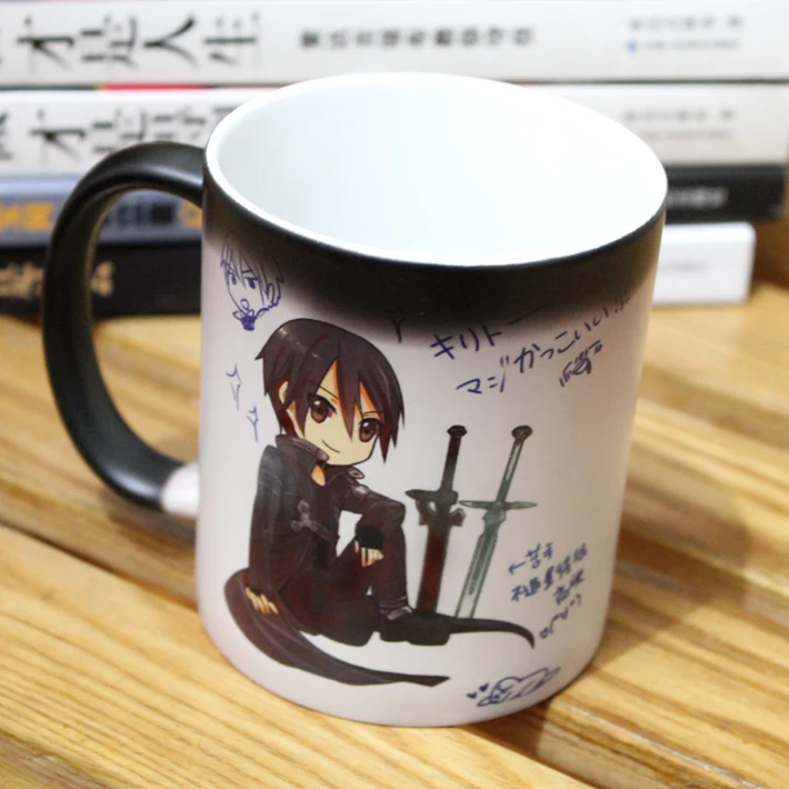 Sword Art Online SAO Kirito Yuuki Asuna Yuki кружка для косплея с высокой температурой меняющая цвет