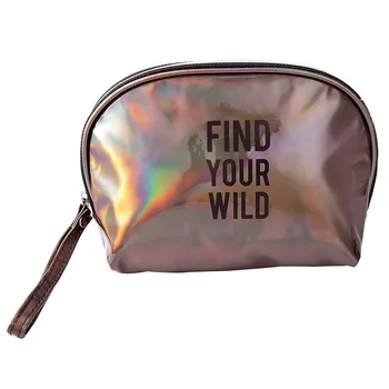 

Female toiletry bag Creative Cute Fashion Letters Pattern Decoration Storage Laser Cosmetic Makeup Pouch Pocket