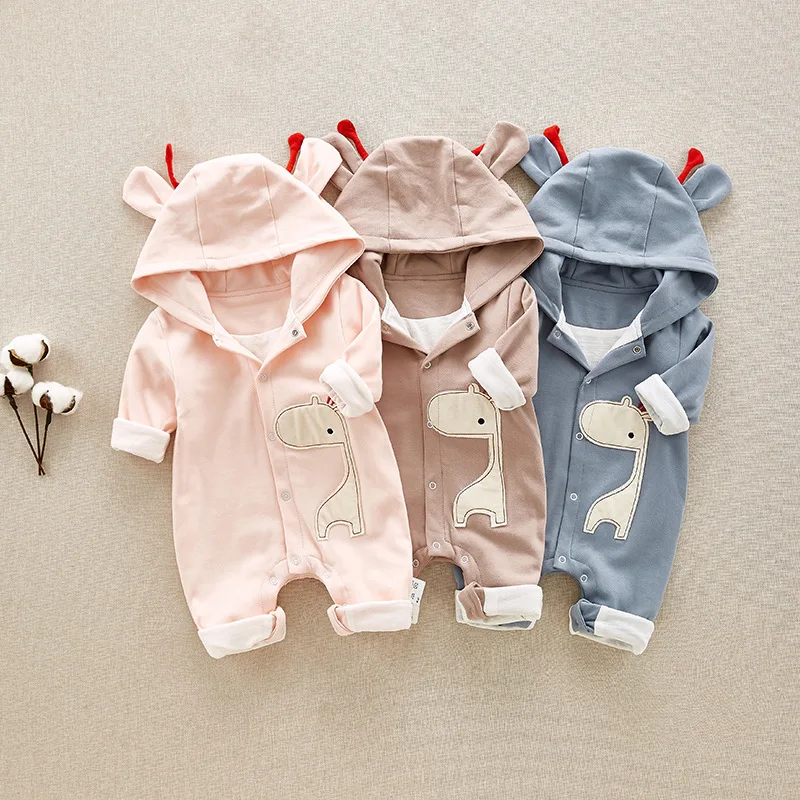 

Cut Baby Onesies Cotton Romper Boy Girls Kids Clothes Cartoon Long Sleeve Jumpsuit Outfits Infant NewBorn Costume Giraffe Romper