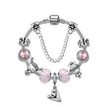 Pan family браслет Розовая серия для мальчиков и девочек чистый браслет любовь бумажный самолет кулон браслет