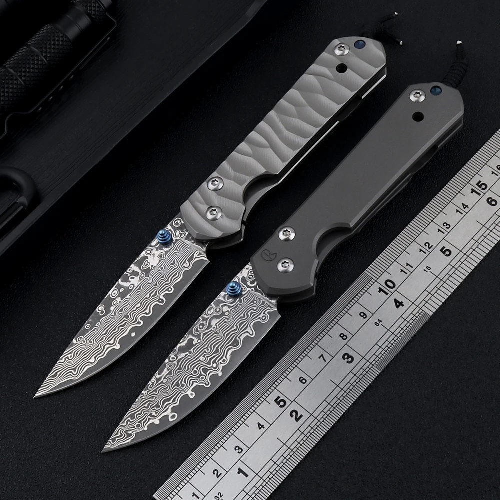 OEM Sebenza Складной нож лезвие из Дамасского VG10 титанового сплава ручка уличный для