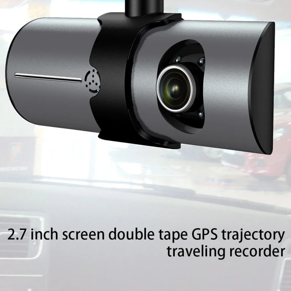 2,7 дюймовый экран двойной записи с Gps треком вождения рекордер R300 двойной объектив автомобиля переднего вождения рекордер