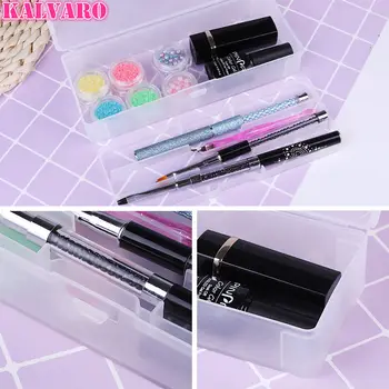 

Double Layer Multifunction Rhinestones Jewelry Storage Box Case Plastic Clear Storage Box Case Nail Art Polish Organizer Tool