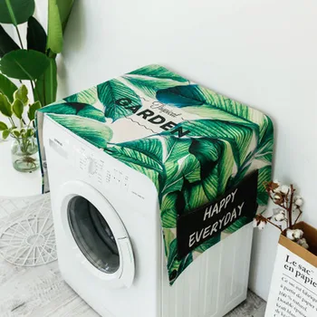 

NewSimple Green Plant Single Door Refrigerator Cover 030 Dust Cover Washing Machine Cover Multi-purpose Dust washing machine