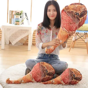 

Novelty Stuffed Food Toys Funny Gift Creative Drumstick Plush Toys 3D Printing Ham Pillow Soft Cushion Cloth Doll Cushion