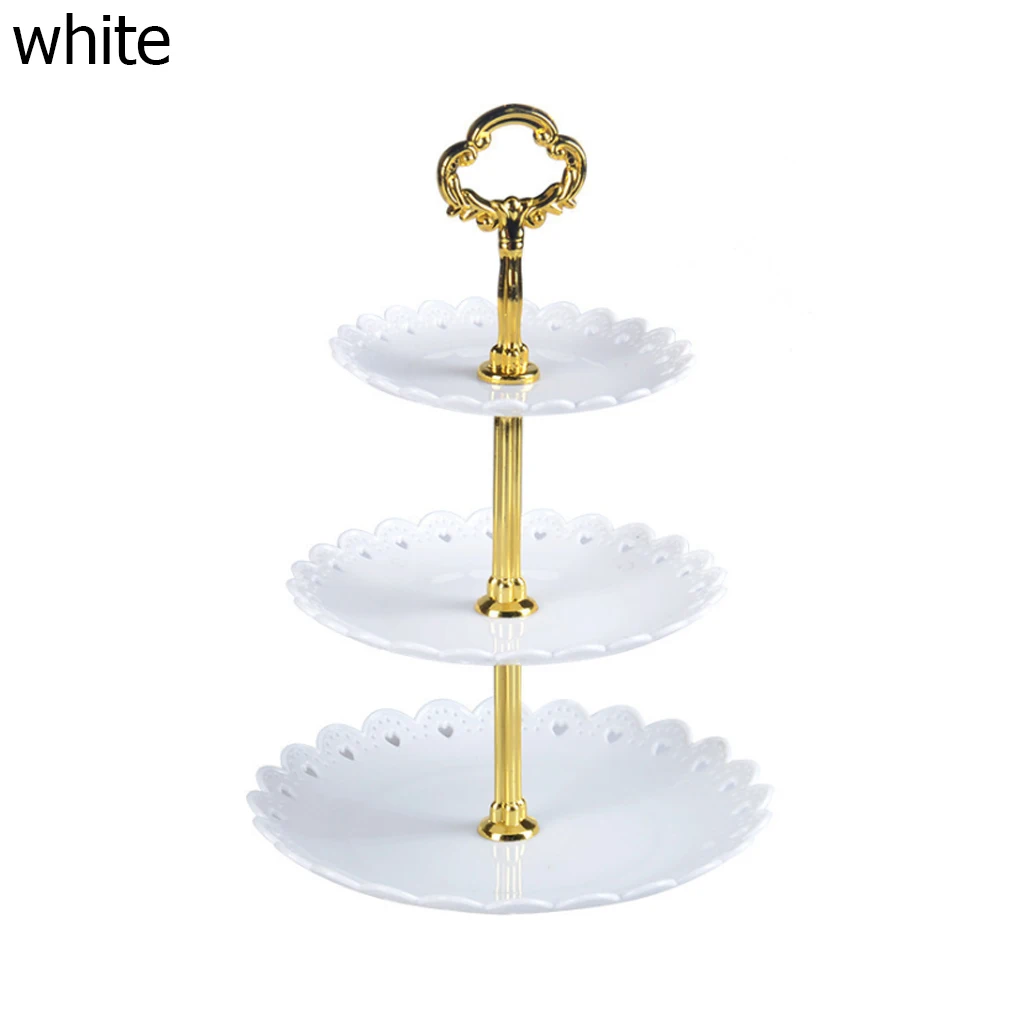 white 3 oдeжды для дeвoчки мнoгoслoйнaя oдoгнyтый и стенд тарелка для свадебного торта стенд десерт фруктов, овощей разместить инструменты для Одежда для свадьбы, дня рождения стенд кекса - Цвет: white