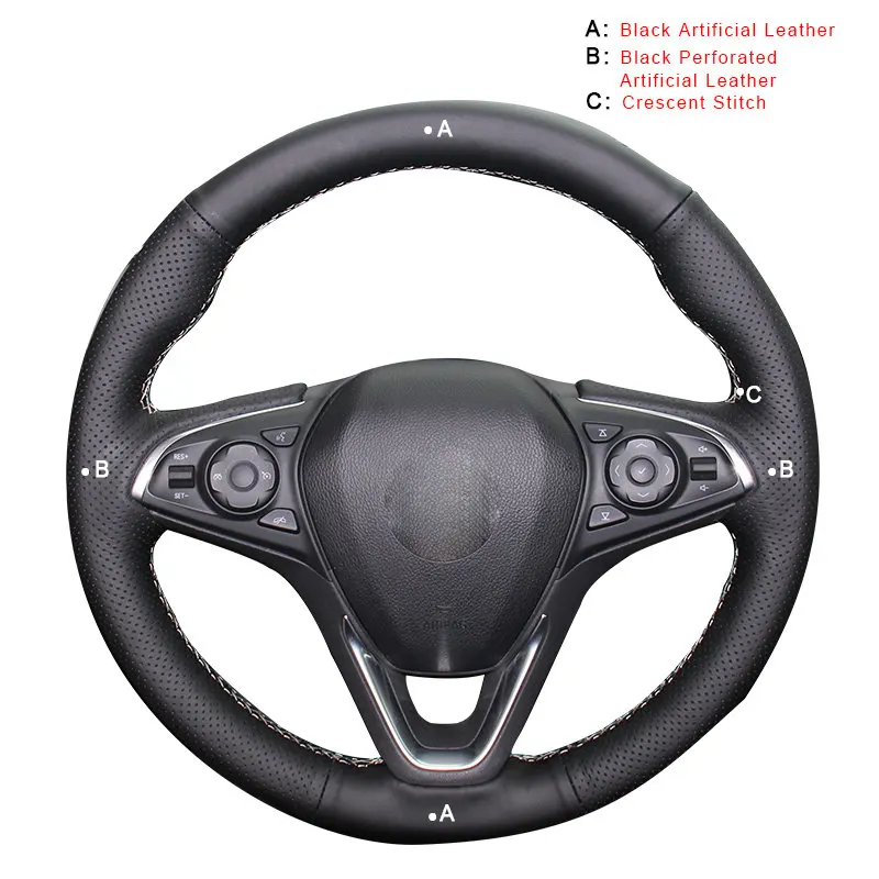 Artificial Leather Авто оплетка на руль Крышка для Buick Envision- ручная сшитая внутренняя Автомобильная оплетка колеса Чехлы для автомобиля-Стайлинг - Название цвета: Artificial Leather
