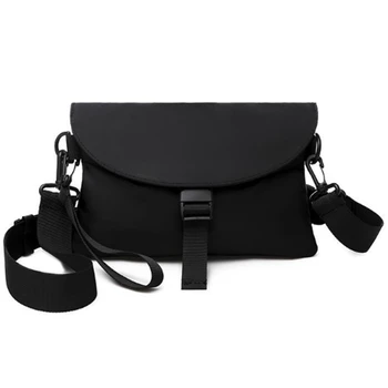 

Men Messenger Bag Pack Nylon Waterproof Casual Men's Shoulder Bag Black Functional Zipper Bag Crossbody for Male