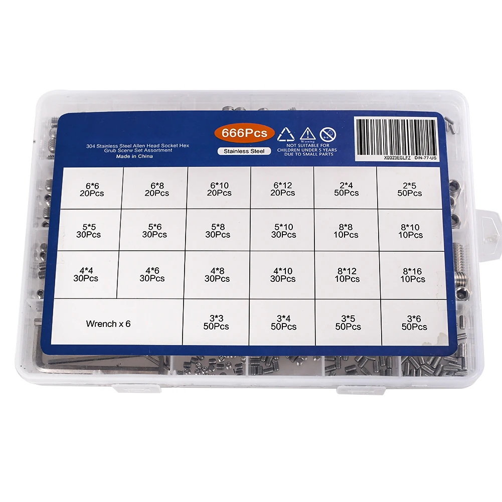 666 шт. Набор шестигранных головок с шестигранной головкой винт плоской из