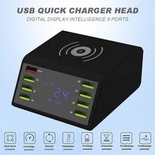8 портов USB настенное Зарядное устройство QC 3,0 Smart Мощность адаптер ЖК-дисплей Дисплей зарядная док-станция для Зарядное устройство для samsung Galaxy S10e S10 S8 S9 плюс