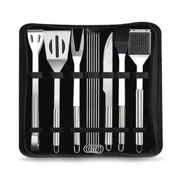 

12 Pcs Stainless Steel BBQ Tools Set Spatula Fork Tong Basting Tool Barbecue Kit for Outdoor BBQ Accessories