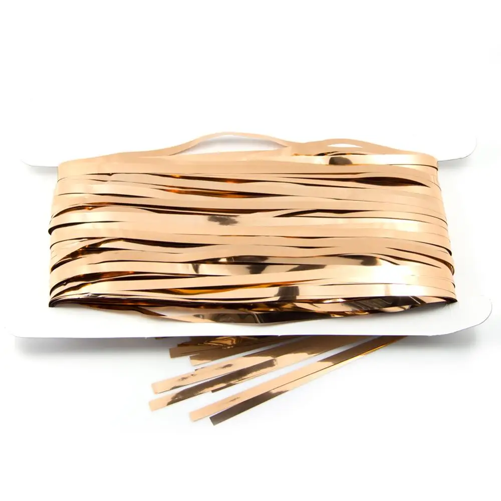 Роза золото чтобы быть металлическим Блестки из фольги занавес двери с бахромой s