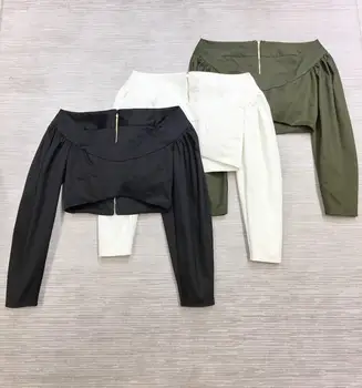 

2020ss sexy new women puff sleeve slash neck blouse tops ladies cotton long sleeve shirt 3 color ddxgz2