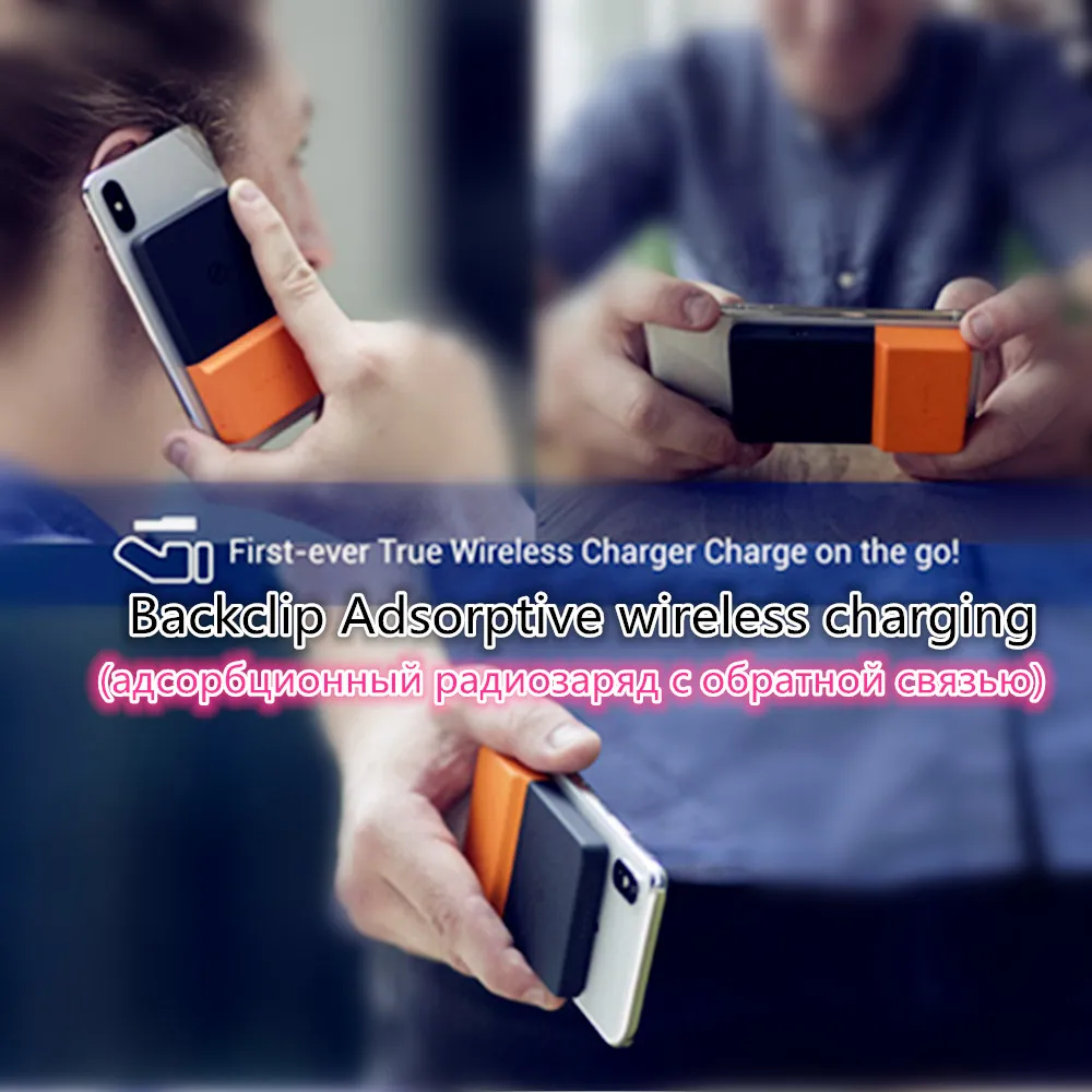 

Wireless Charging Power Bank Ultra-thin Adsorptive Wireless Charger Battery Case For iPhone X XS Samsung S8 Xiaomi Huawei P20