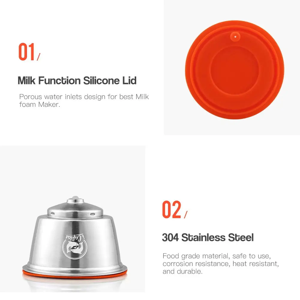 iCafilas Milk Foam Filters For Nescafe Dolce Gusto Aeroccino Reusable Stainless Steel Dolci Gusto Coffee Capsules Pod Spoon