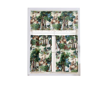 

Lychee Green Short Window Blackout Curtain Country American Country Style Shade Curtains Window Curtain Drape